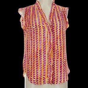 DKNY Sleeveless blouse Excellent condition Size M Orange and Pink